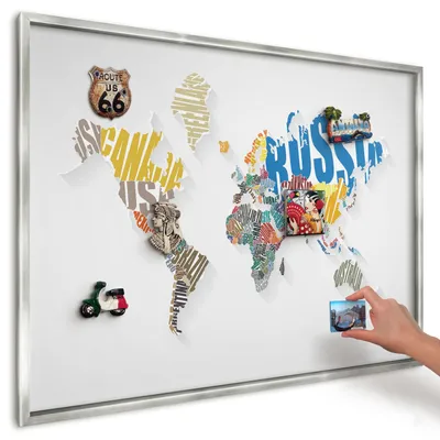 Produktbild von Magnettafel 100x70 cm in einem silbernen Rahmen - Magnetische Metalltafel, Magnetpinnwand zur Wandmontage für Wohnzimmer, Küche, Flur, Kinderzimmer und Büro - Farbkarte