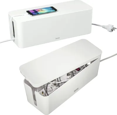 Produktbild von Hama Kabelbox Kabelmanager Kabel-Organizer Ladestation TV PC Büro Schreibtisch