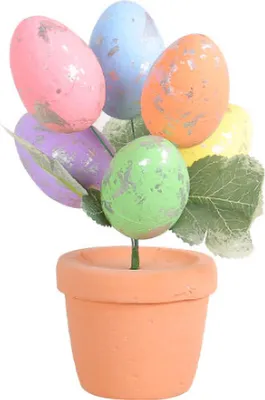 Produktbild von Gefleckte Eier,Osterdeko,Tischdekoration,Pflanzschale,simulierte Ostereier,mit silbernen Flecken,Osterdekoration