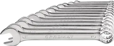 Productafbeelding van Ringmaatsleutels, set van 13 stuks, sleutelbreedte 1/4-1, type A, vervaardigd van CV-staal