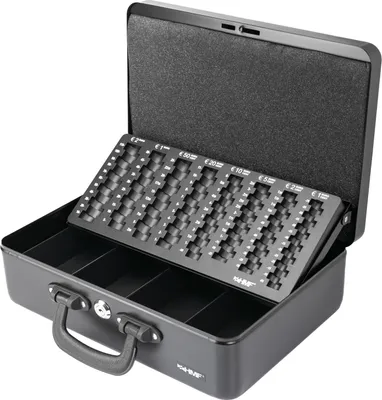Produktbild von HMF 22037-02 Geldkassette Geldzählkassette 2 Tragegriffe, 36 x 25 x 11 cm, schwarz