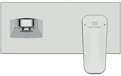 Immagine prodotto di Ideal Standard Ceraplan Robinetterie de lavabo murale encastrée, kit 2, saillie 166 mm, BD244AA, BD244AA