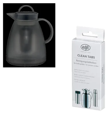 Image de alfi DAN TEA Isolierkanne smoke – Vorteilsset mit Reinigungsbürste CLEAN FIX 30 cm + CLEAN TABS (20 Stück) | HAN 1935012100 | EAN 4002458534676