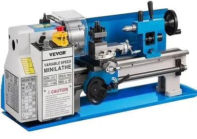 Zdjęcie produktu dla Mini tokarka do metalu, płynna regulacja prędkości, wytrzymała metalowa konstrukcja, 180 x 350 mm, 550 W