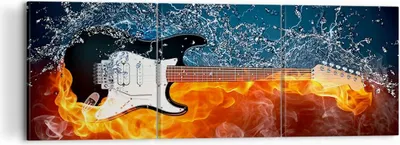 Produktbild von Bild auf Leinwand - Leinwandbild - Gitarre Instrument Musik - 120x40cm - Wand Bild - Wanddeko - Leinwanddruck - Bilder - Kunstdruck - Wanddekoration - Leinwand bilder - Wandkunst - CA120x40-0215