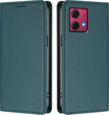 Produktbild von Handyhülle für Motorola Moto G84, Kunstleder Klapphülle Stoßfeste Magnetische Hülle mit Ständer Grün