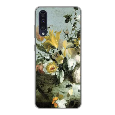 Produktbild von MuchoWow® Handyhülle Schutzhülle Hülle für Samsung Galaxy A30s Blumen - Alte Meister - Barock Silikon Softcase Handy Hülle - Karteninhaber
