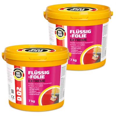 Obrázek produktu pro HALBAU D02 Tekutá fólie pro vnitřní i venkovní použití 14 kg, hydroizolace balkonů a koupelen vyztužená vlákny