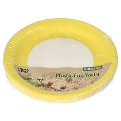 Immagine prodotto di Piatto Papstar in cartone rotondo giallo D:23cm
