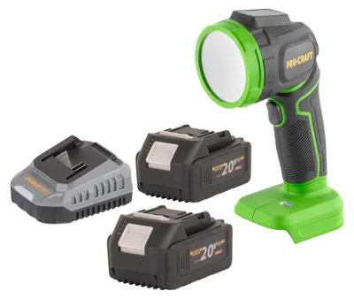 Obrázek produktu pro Procraft LL18bb dobíjecí LED reflektor 20 V 300 lm + 2x dobíjecí baterie 4,0 Ah + nabíječka