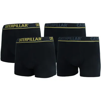 Produktbild von Caterpillar Boxer Herren / Unterwäsche, 4er Pack, Elastischer Saum, Verschiedene Muster, Baumwolle (Schwarz, L)