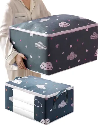 Obrázek produktu pro Organizér na oblečení a ložní prádlo, tmavě modrý polyester, 55x35x25 cm