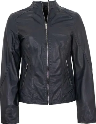 Produktbild von Jilani Collection - Damen Lederjacke Lammnappa navy : 38