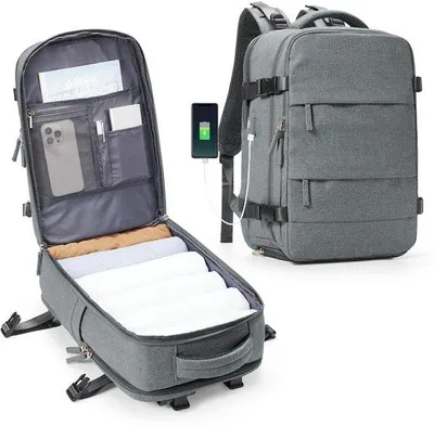 Immagine prodotto di Zaino da viaggio capiente, zaino da trekking, zaino da escursione giornaliera, zaino sportivo impermeabile per attività all'aperto, zaino per laptop con scomparto per scarpe e scomparto per laptop, custodia per laptop da 14 pollici