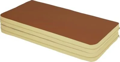 Zdjęcie produktu dla Mata do ćwiczeń Materac Mata gimnastyczna 200x100x8 dwuczęściowa beżowo-brązowa