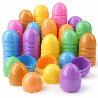 Produktbild von Hey!Easter® 12x Plastikeier bunt / Überraschungseier  / Kunststoffeier - zum Öffnen & Befüllen an Ostern
