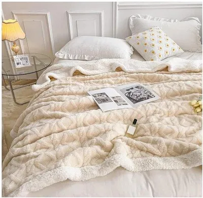 Zdjęcie produktu dla Ibenzoa® Sherpa – koc 220 x 240 cm – miękki, ciepły, tkany koc z materiału Sherpa, idealny do salonu i sypialni, dwuwarstwowy i oddychający