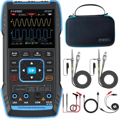 Produktbild von FNIRSI 2C53T tragbares 3-in-1 Oszilloskop, Multimeter, Signalgenerator, 50 MHz, 250MS/s, 2-Kanal