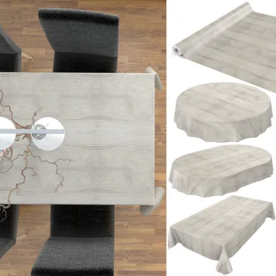 Produktbild von Tischdecke Wachstuch Holz Grau Robust Wasserabweisend Oval Breite 140 cm Länge 200 cm