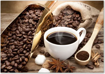 Produktbild von Tulup® Glas-Bild - 100 x 70 - Wandbild aus Glas - Wandkunst - Wandbild hinter gehärtetem Sicherheitsglas - Essen & Getränke - Tasse Kaffee - Braun