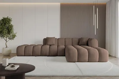 Produktbild von ALTDECOR Ecksofa in L-Form OLEA-L2 - 289x176x71 cm Braun - Corner Sofa Bett Eckcouch Couch Wohnlandschaft Cauchsofa