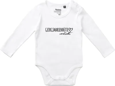 Produktbild von Huuraa Baby Body Georgsmarienhütte verliebt 74 White  Baumwolle Fairtrade Langarmbody Geschenkidee