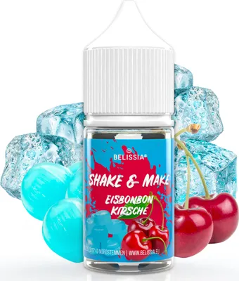 Produktbild von Belissia Shake and Make Eisbonbon-Kirsche Refill - 30 ml hochdosiertes Lebensmittelaroma - zum Nachfüllen - Für Backen, Speisen, Getränke, Shakes, DIY uvm