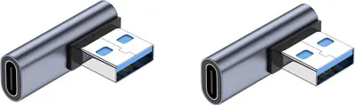 Immagine prodotto di INF Adattatore Angolato USB-C Femmina a USB-A Maschio 2 Pezzi: Ricarica e Dati