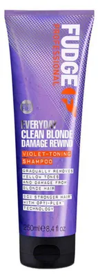 Produktbild von Fudge Professional Clean Blonde Damage Rewind Everyday Violet-Toning Shampoo tönendes Shampoo für die Neutralisierung der gelben Töne 250 ml