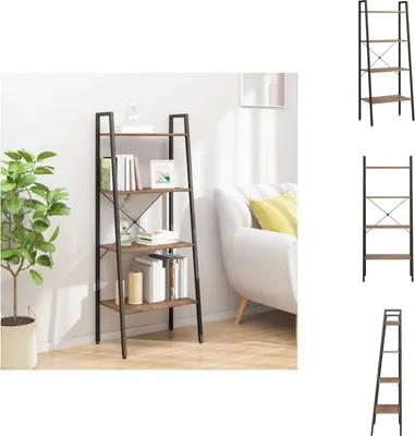 Produktbild von vidaXL Standregal 4 Böden Dunkelbraun und Schwarz 56x35x140 cm -  Bücherregale & Bücherschränke