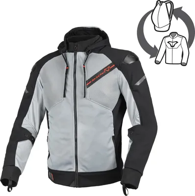 Produktbild von Macna Brero Motorrad Textiljacke, grau/schwarz, M