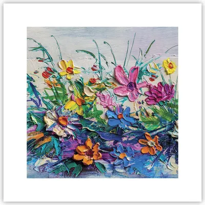 Produktbild von Poster - Poster ohne Rahmen - Blumen die Farben pastos - 30x30 cm - Wand Bild - Wanddeko - Wandbilder - Kunstposter - Wandposter - Bilder - Kunstdruck - Wanddekoration - Wandbild - P2XAC30x30-4521