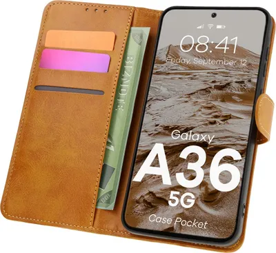 Produktbild von Bizon Case Pocket Flip Case für Galaxy A36 5G, Braun