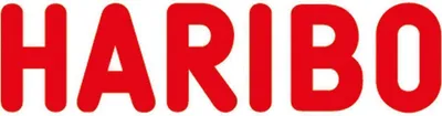 The HARIBO logo is displayed in large red letters against a white background.