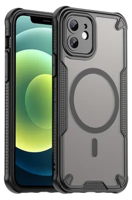 Obrázek produktu pro Defender Case pro Apple iPhone 12 Protective Case Matt Black Magsafe Backcover Pouzdro na mobilní telefon
