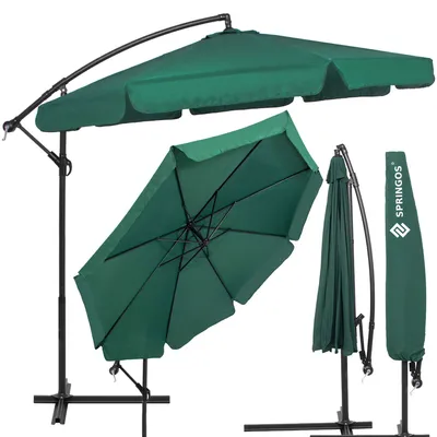 Produktbild von Springos® Premium Sonnenschirm XXL Ø 350 cm Ampelschirm mit Kurbel inkl. Hülle | Wasserdicht drehbare Gartenschirm Sonnenschutz Terrasse Garten