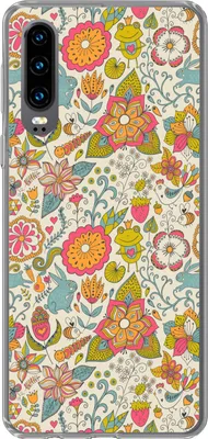 Produktbild von MuchoWow® Handyhülle Schutzhülle Hülle für Telefoonhoesje Huawei P30 Mädchen - Kaninchen - Frosch - Muster - Mädchen - Kinder - Kinder - Kind Silikon Softcase Handy Hülle - Kartenbesitzer