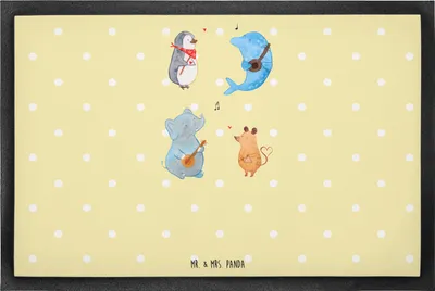 Produktbild von Mr. & Mrs. Panda Fußabtreter Big Band 60 x 90 cm - Gelb Pastell - Geschenk, Pinguin, Schmutzmatte, Maus, Fußabstreifer, Lustige Sprüche, Vorleger, Schmutzfangmatte, Hund