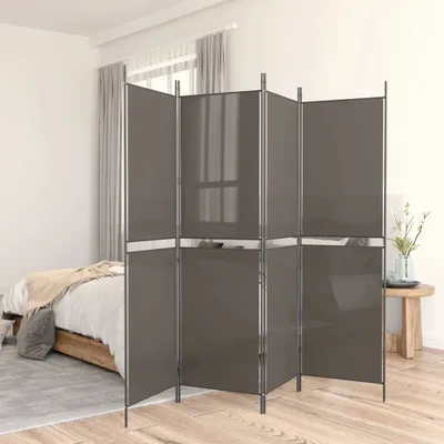 Zdjęcie produktu dla The Living Store 5-pc. Paravent Anthracite 250x220 cm tkanina