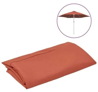 Produktbild von Sonnenschirmbezug Ersatzbezug für runden Sonnenschirm 300 cm UV-beständig wasserabweisend waschbar Bespannung Ersatzbespannung Terrakotta