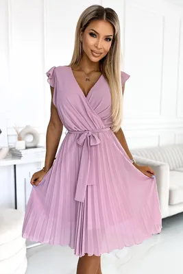 Productafbeelding van Numoco damesjurk met bloemenprint, model Polina, in de kleur roze, maat L