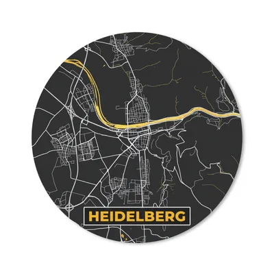 Produktbild von MuchoWow® Mauspad Mousepad Heidelberg - Deutschland - Gold - Stadtplan - Karte 40x40 cm - Mousepads - Maus Mat - Pad - Mausunterlage - Schreibtisch Accessoires