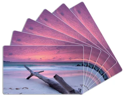 Produktbild von Wallario Frühstücksbrettchen 6er Set aus Glas, je 14 x 23 cm, mit rutschfesten Füßen, Motiv Abendhimmel bei Sonnenuntergang