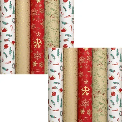 Obrázek produktu pro WINTERGARTEN sortiment vánočního balicího papíru na Vánoce - 2 metry x 70 cm - 10 rolí