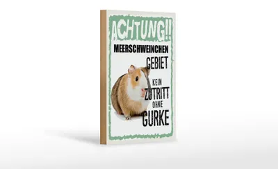 Produktbild von Holzschild Spruch 12x18 cm Tiere Achtung Meerschweinchen Dekoration