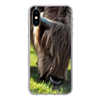 Produktbild von MuchoWow® Handyhülle Schutzhülle Hülle für iPhone X Schottischer Highlander - Hörner - Sonne Silikon Softcase Handy Hülle - Handyhülle