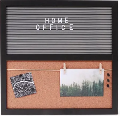 Produktbild von Kork-Pinnwand mit Buchstaben für das Homeoffice, 40 x 40 cm, schwarz
