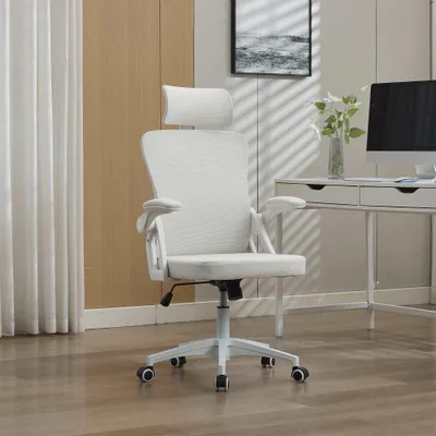 Produktbild von Ergonomischer Netz-Bürostuhl mit verstellbarer Lendenstütze und Kopfstütze, Drehstuhl Home Office