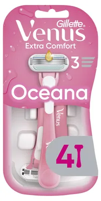 Productafbeelding van Gillette Venus Extra Comfort Oceana wegwerpmesjes, 4 stuks, roze