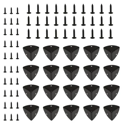 Eckenschützer aus Metall, 20 Stück, schwarz, 26 mm